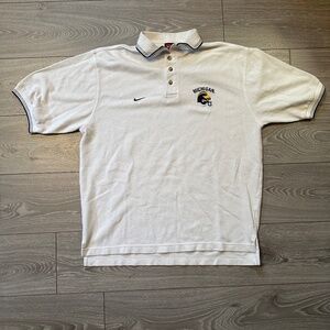Vintage Nike Michigan Knit Fabric Embroidered Baggy Polo